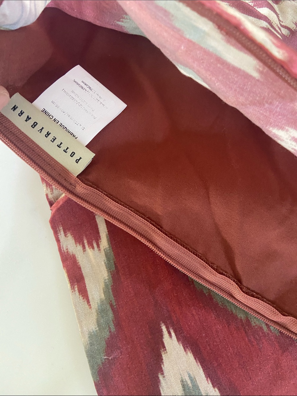 Pottery Barn Maroon Ikat Pillow Cover - Picture 7 of 15